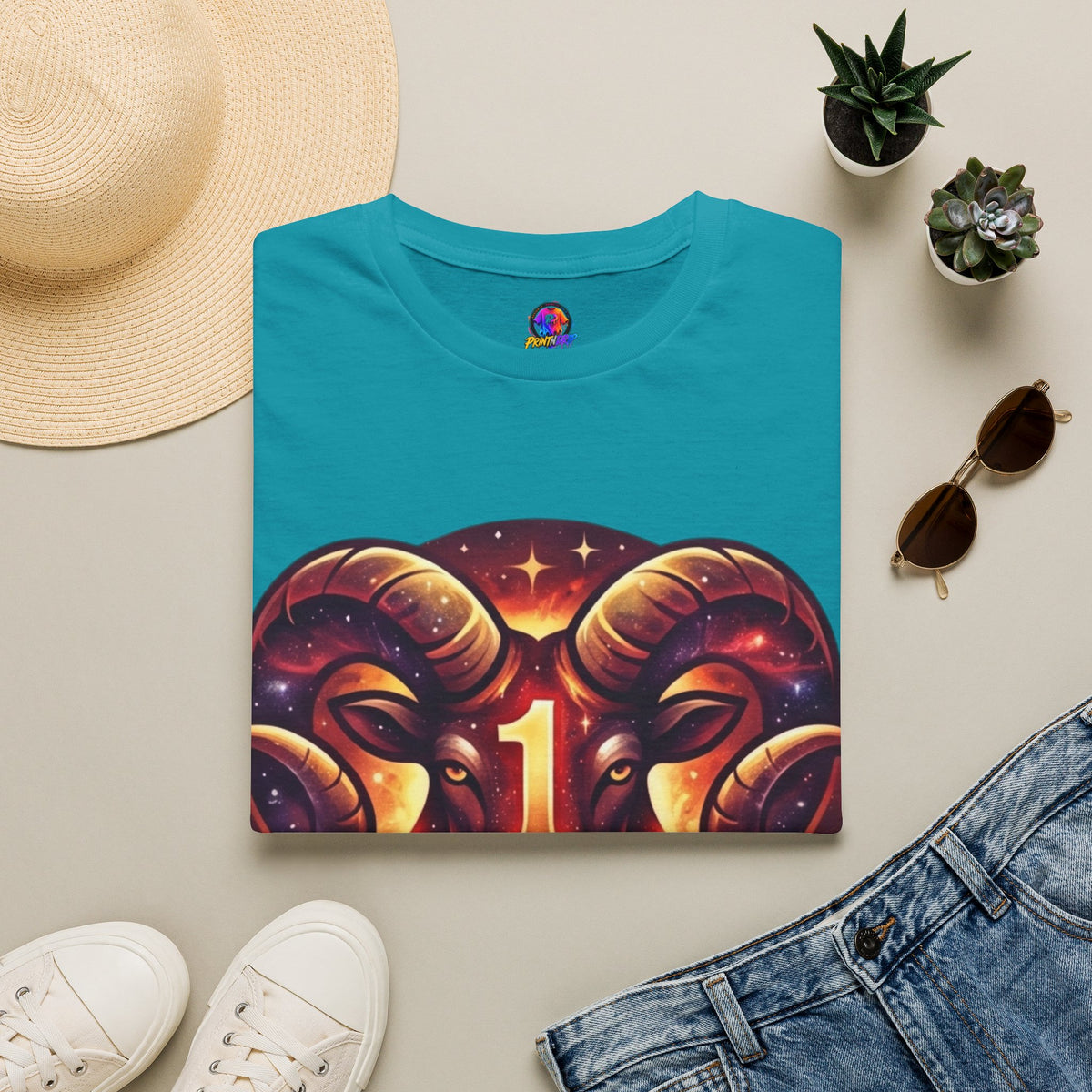Aries Zodiac Ram Graphic T-Shirt — 'First in the Zodiac' Astrology Tee