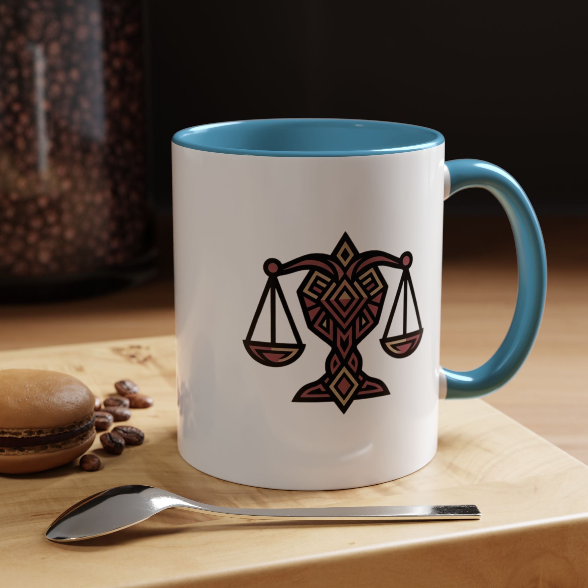 Libra Scales Accent Coffee Mug — Zodiac Balance Ceramic Mug