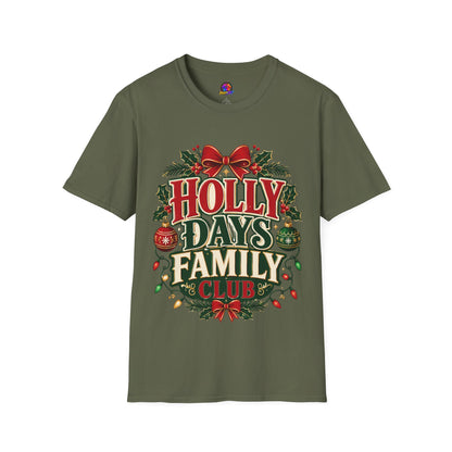 Holly Days Family Club T‑Shirt — Festive Christmas Holiday Tee