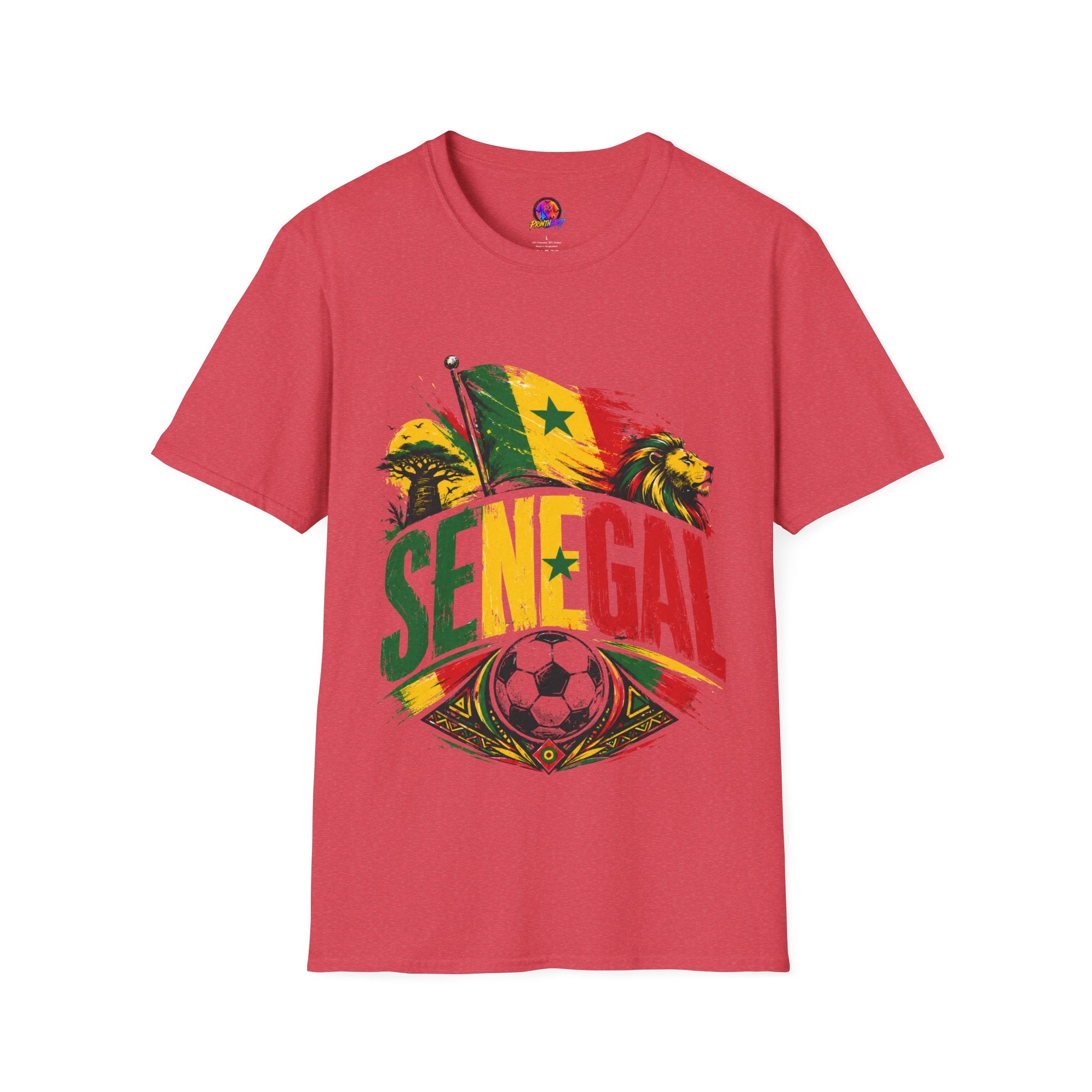 Senegal Flag Soccer T-Shirt — Lion & Football Pride Tee