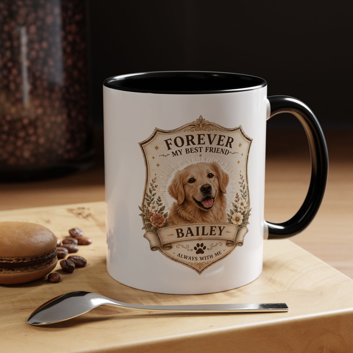 Milo Bailey Dog Dad Mom Golden Retriever Memorial Coffee Mug – “Forever My Best Friend” Personalized Dog Tribute