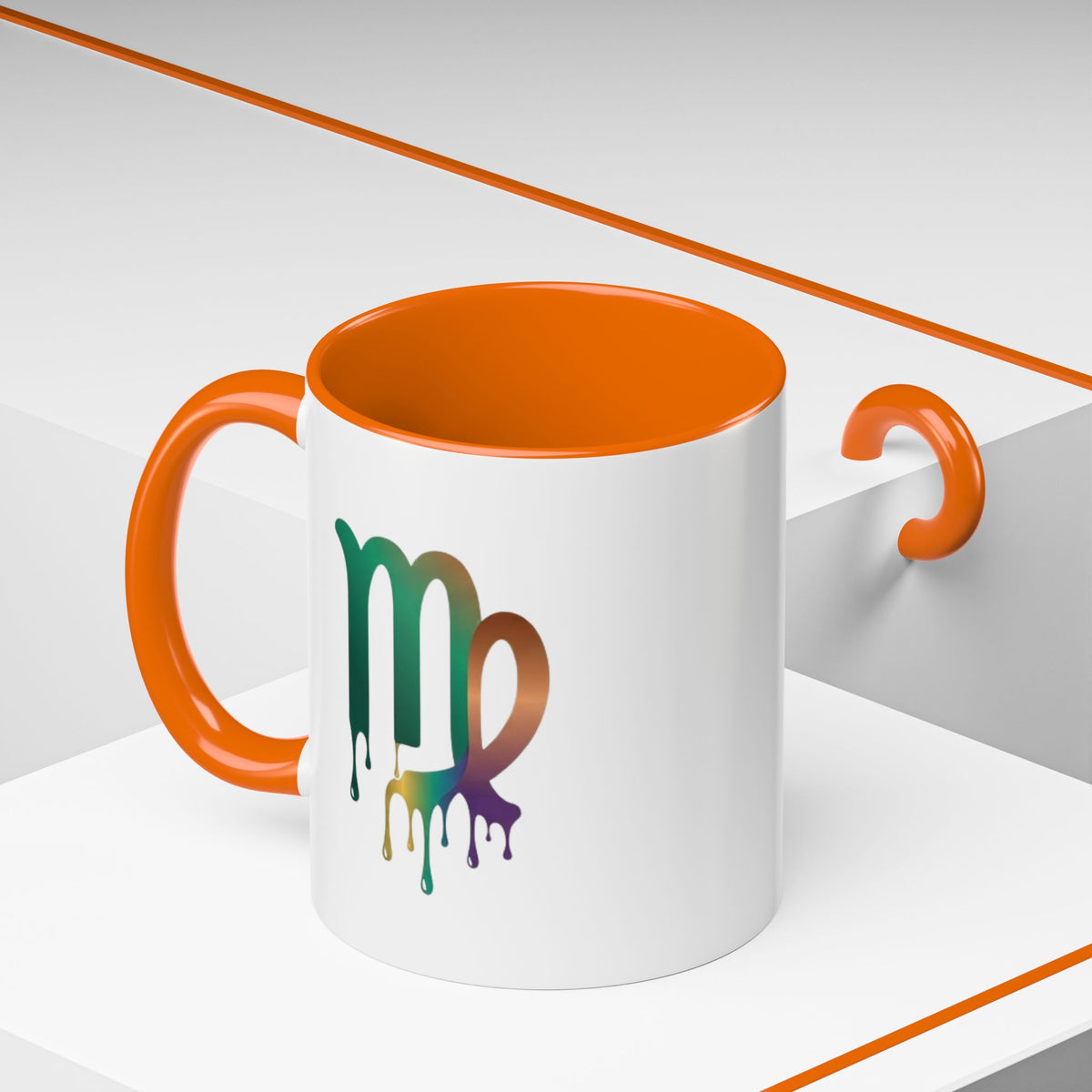 Virgo Zodiac Virgo Drip Accent Coffee Mug — Colorful Zodiac Astrology Gift