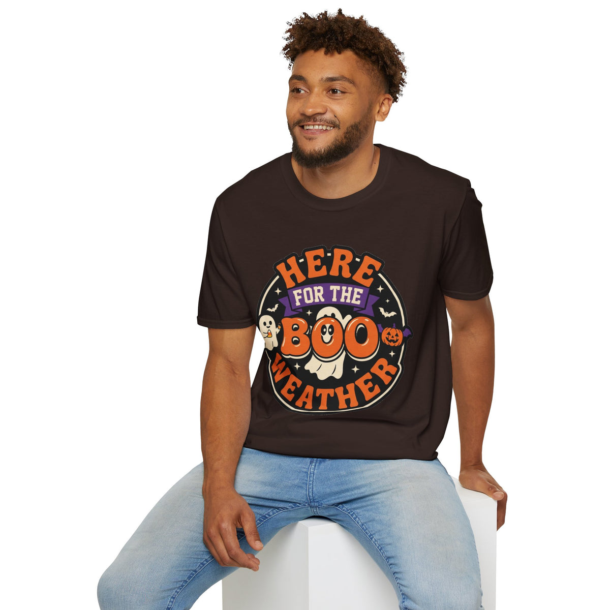 Halloween 'Here for the Boo Weather' T-Shirt - Trending Now - August 2026