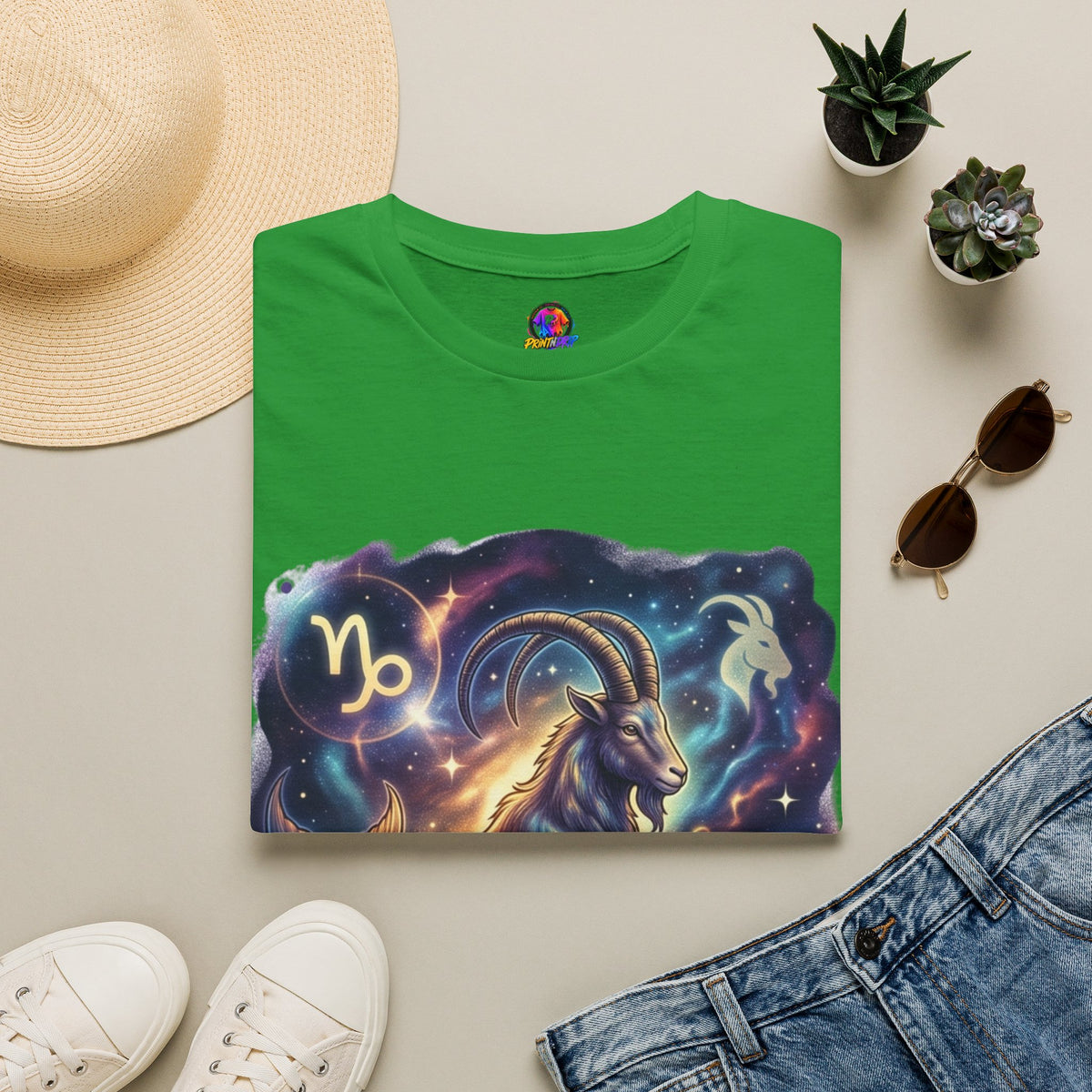 Capricorn Zodiac T-Shirt — Celestial Goat Astrology Tee