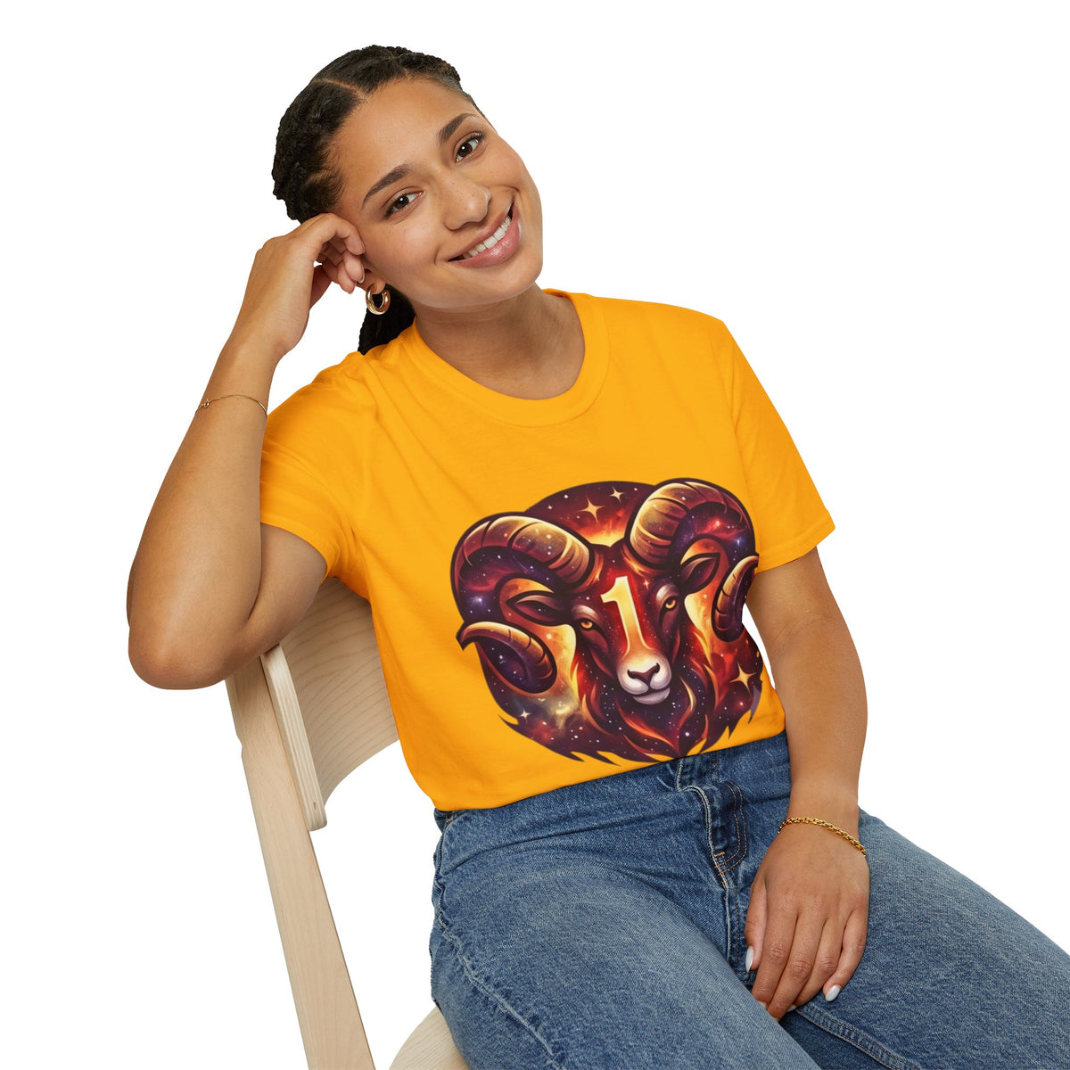 Aries Zodiac Ram Graphic T-Shirt — 'First in the Zodiac' Astrology Tee