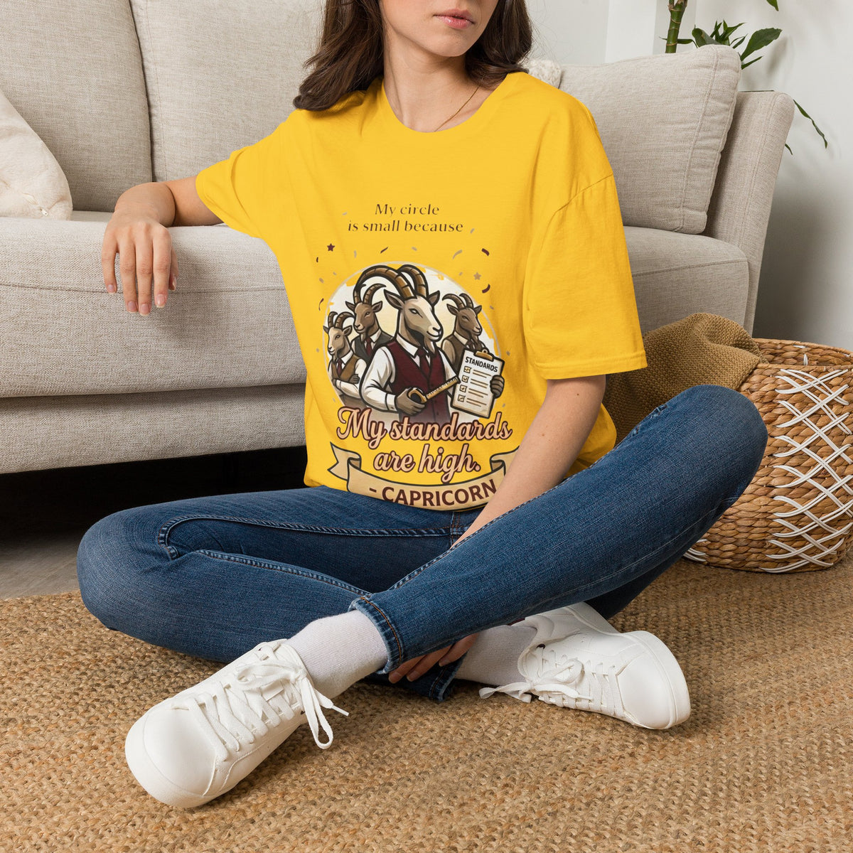 Capricorn Zodiac T-Shirt — "My Standards Are High" Astrology Tee