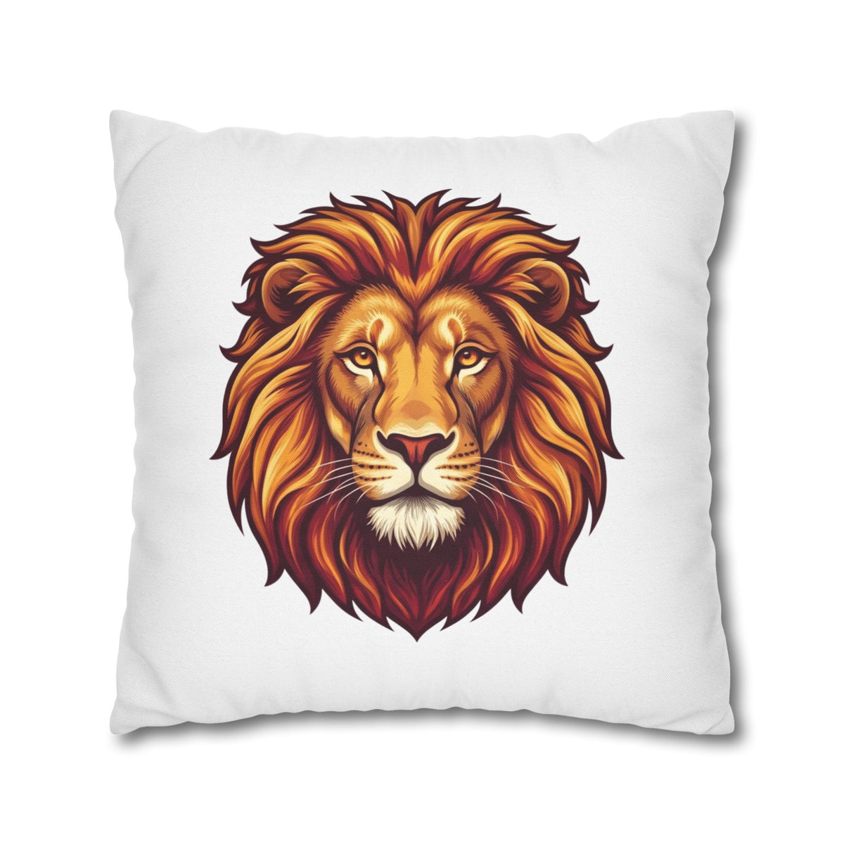Leo Zodiac Spun Square Pillowcase Lion Face Decorative Pillowcase