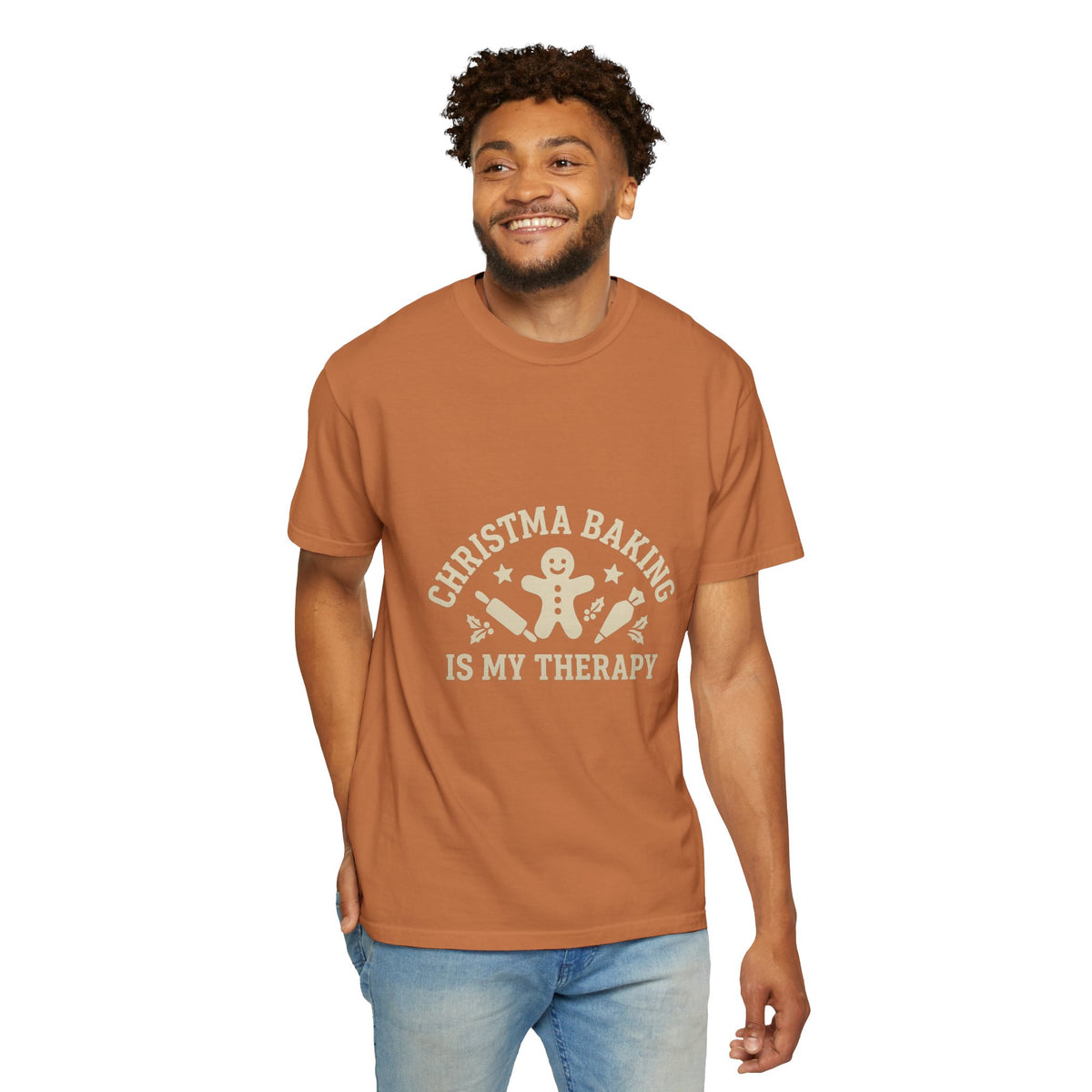 Christmas Baking T-Shirt — "Christmas Baking Is My Therapy" Gingerbread Holiday Tee- Trending Now - October 2026