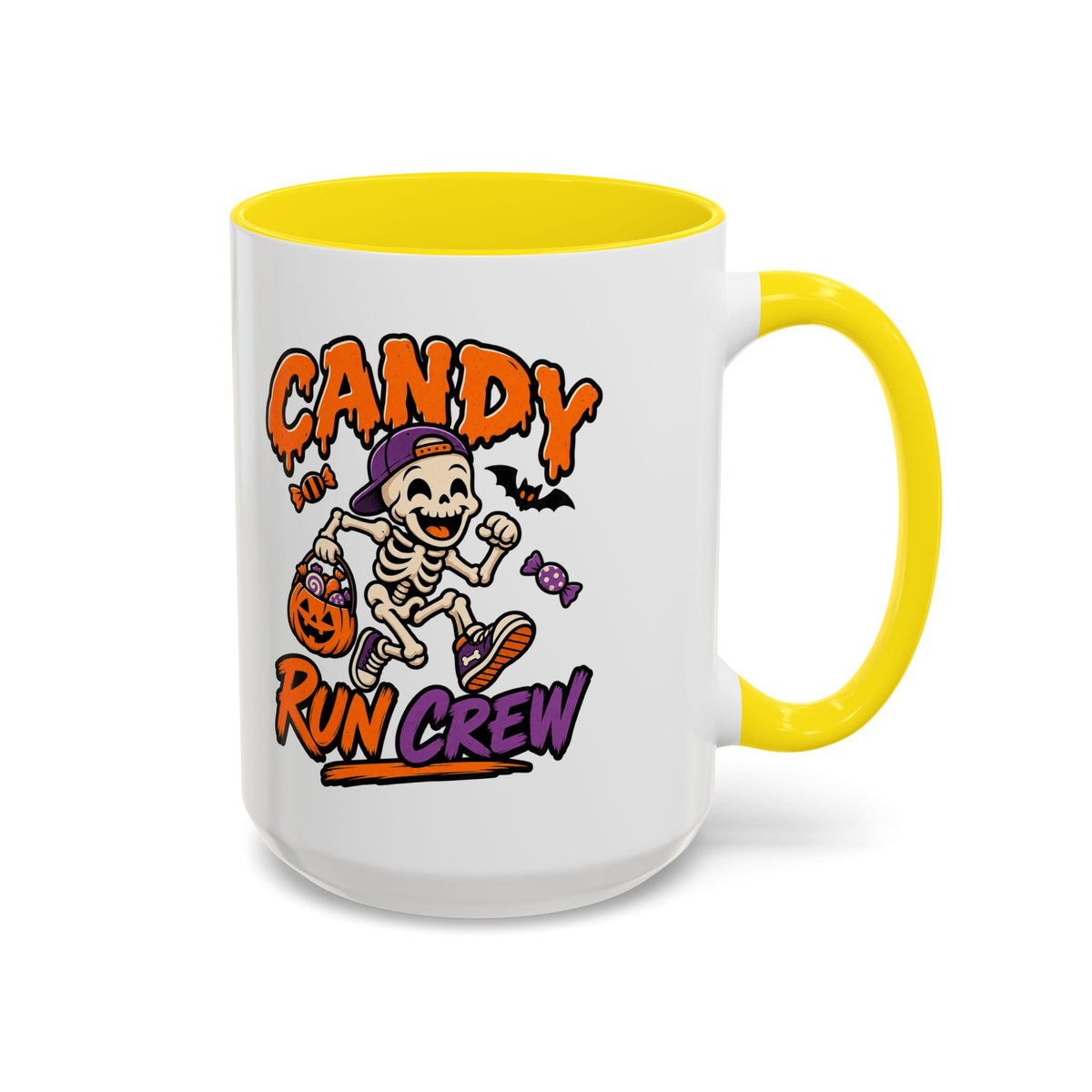 Candy Run Crew Coffee Mug — Halloween Skeleton Trick-or-Treat Accent Mug (11/15oz)