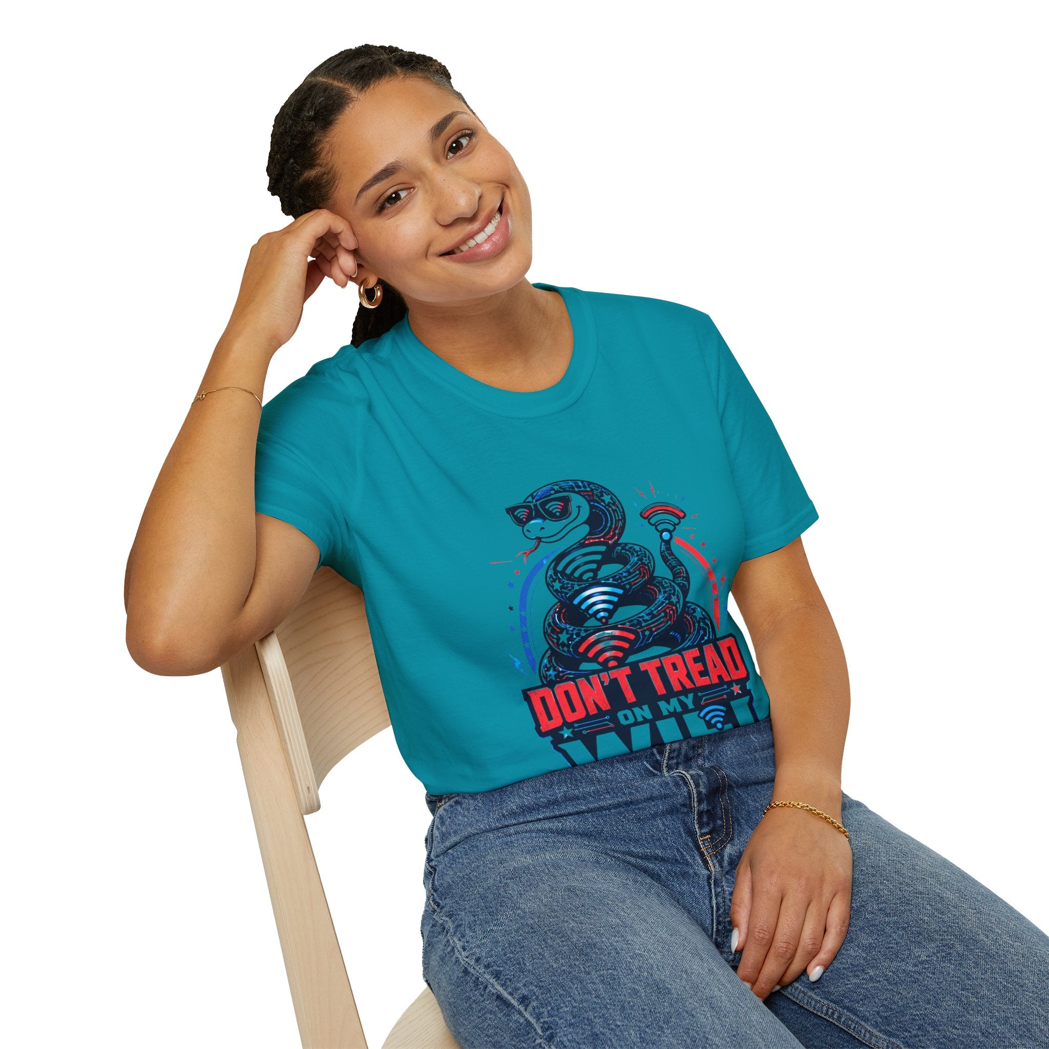 Don’t Tread on My WiFi T-Shirt — Patriotic Gadsden Snake WiFi Tee