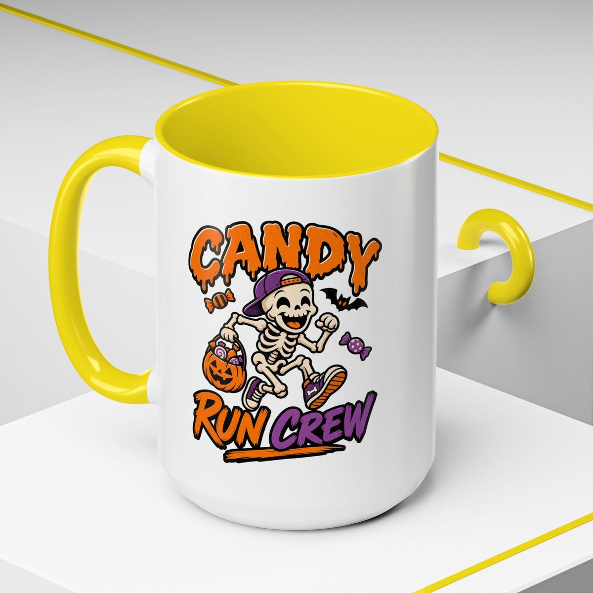 Candy Run Crew Coffee Mug — Halloween Skeleton Trick-or-Treat Accent Mug (11/15oz)