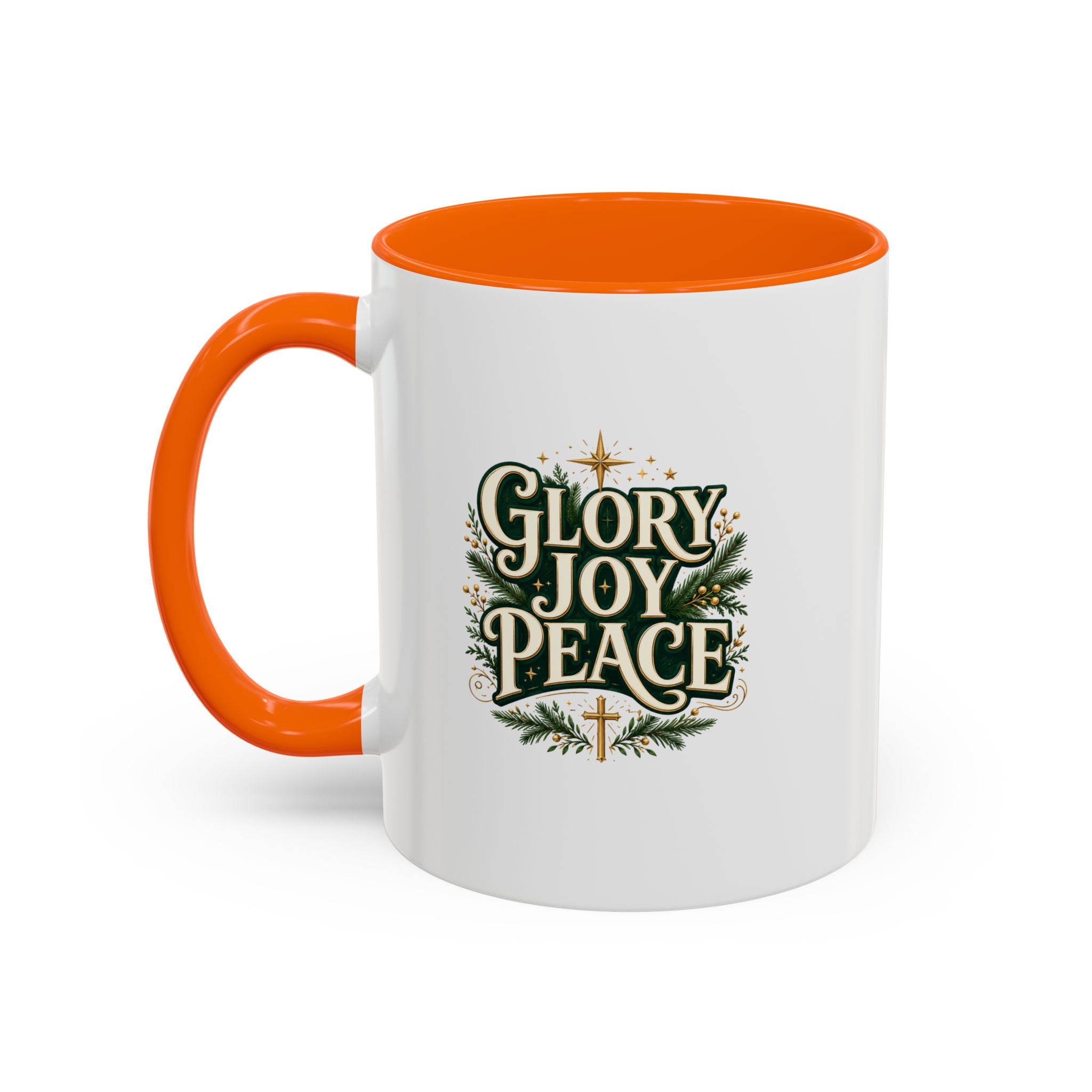 Glory Joy Peace Christmas Coffee Mug - Holiday Scripture Accent Mug