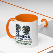 Gemini Coffee Mug – “Jack of All Trades, Master of Overthinking” Zodiac Accent Mug