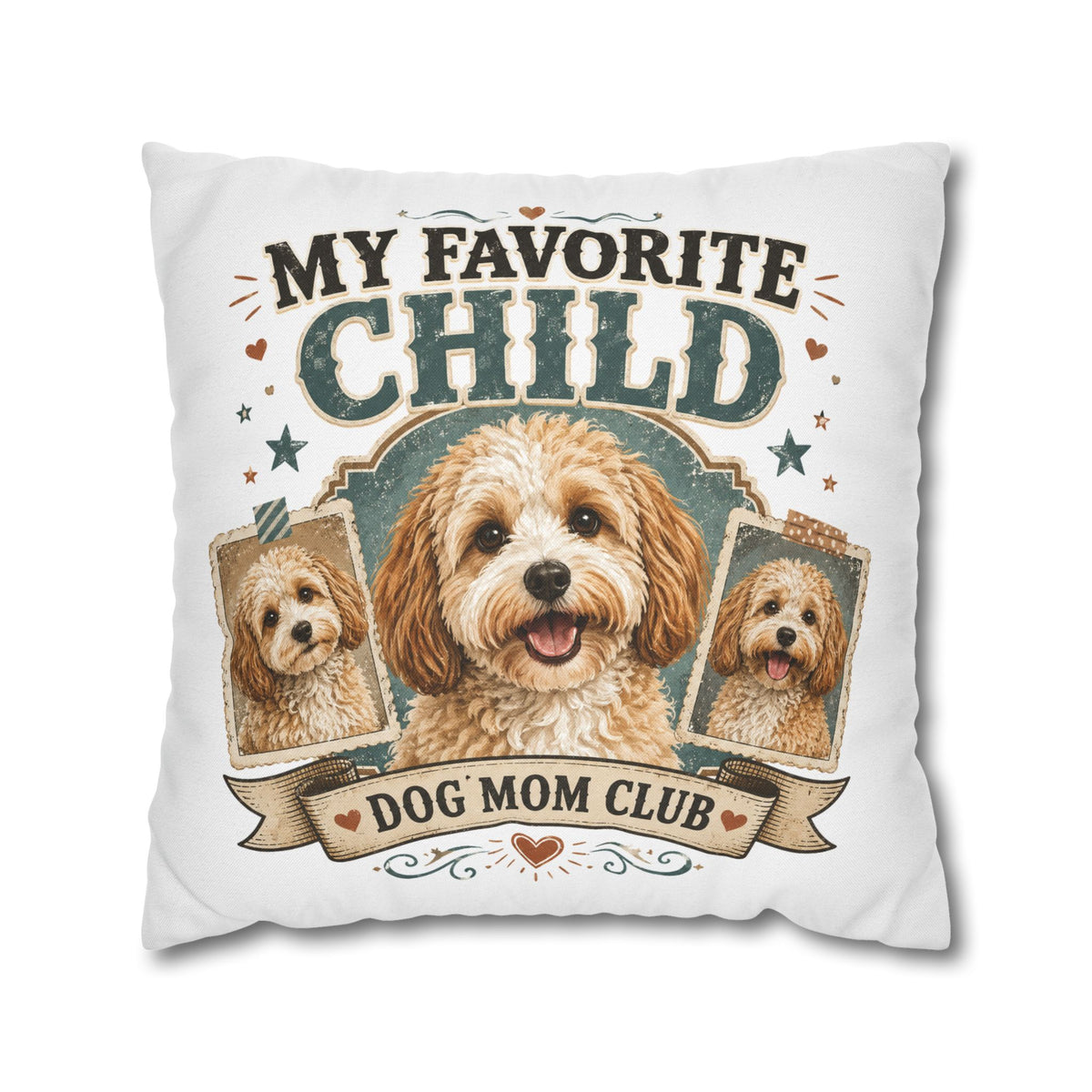 My Favorite Child Dog Mom Club Pillowcase Milo Bailey Dog Dad Mom - Cute Doodle Pet Throw Pillow Cover