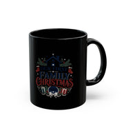Christmas Family First Holiday Mug — “Our First Family Christmas” Black Coffee Cup