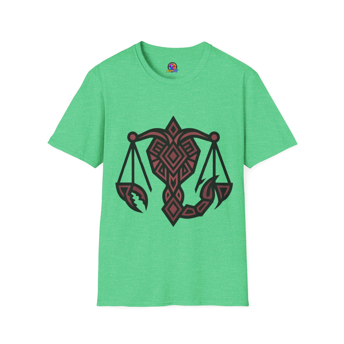 Libra Scales Graphic T‑Shirt — Tribal Zodiac Balance Design