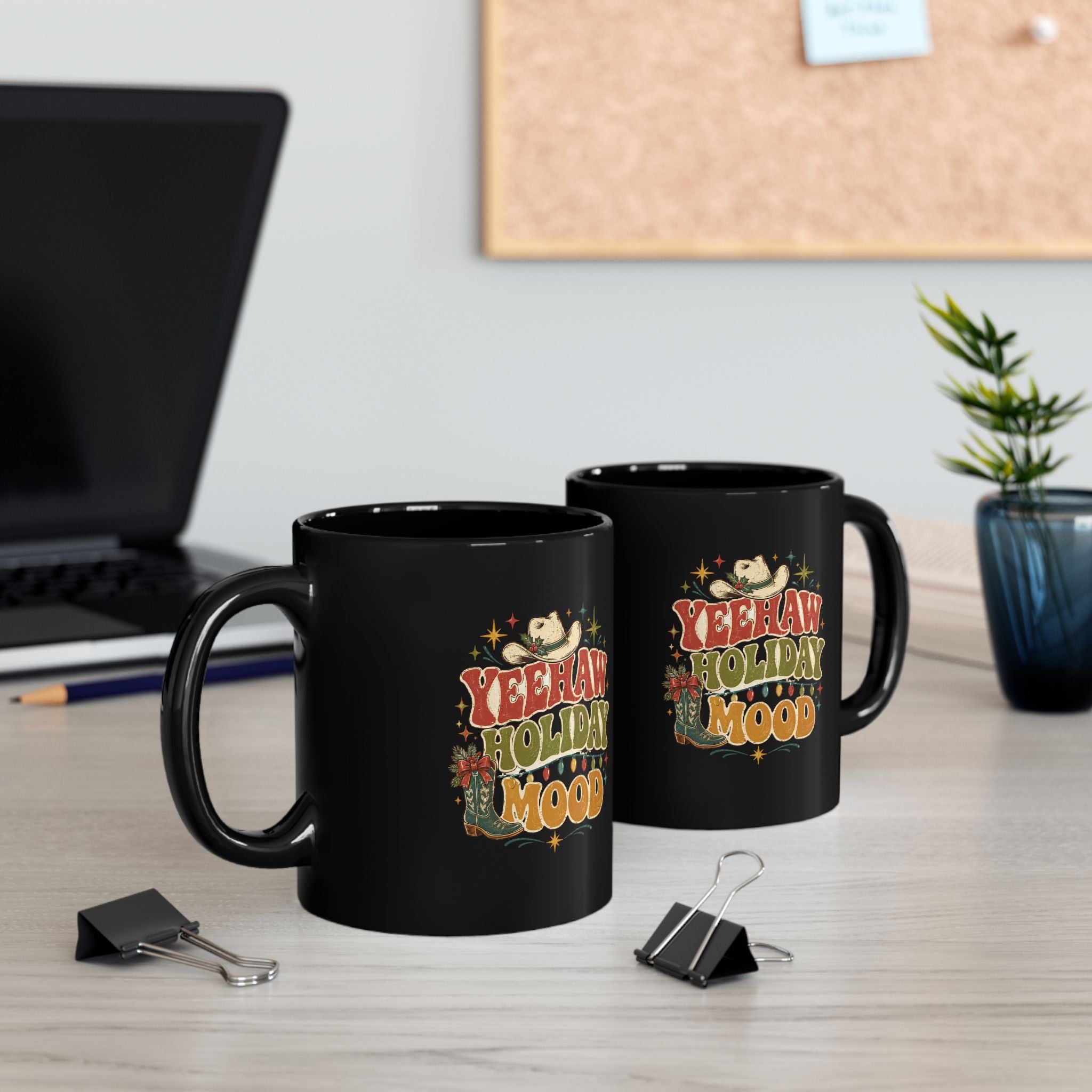 Christmas  Yeehaw Holiday Mood Mug — Festive Western Christmas Coffee Cup