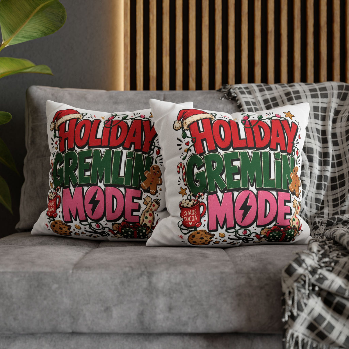 Holiday Gremlin Mode Pillowcase Modern Day Christmas