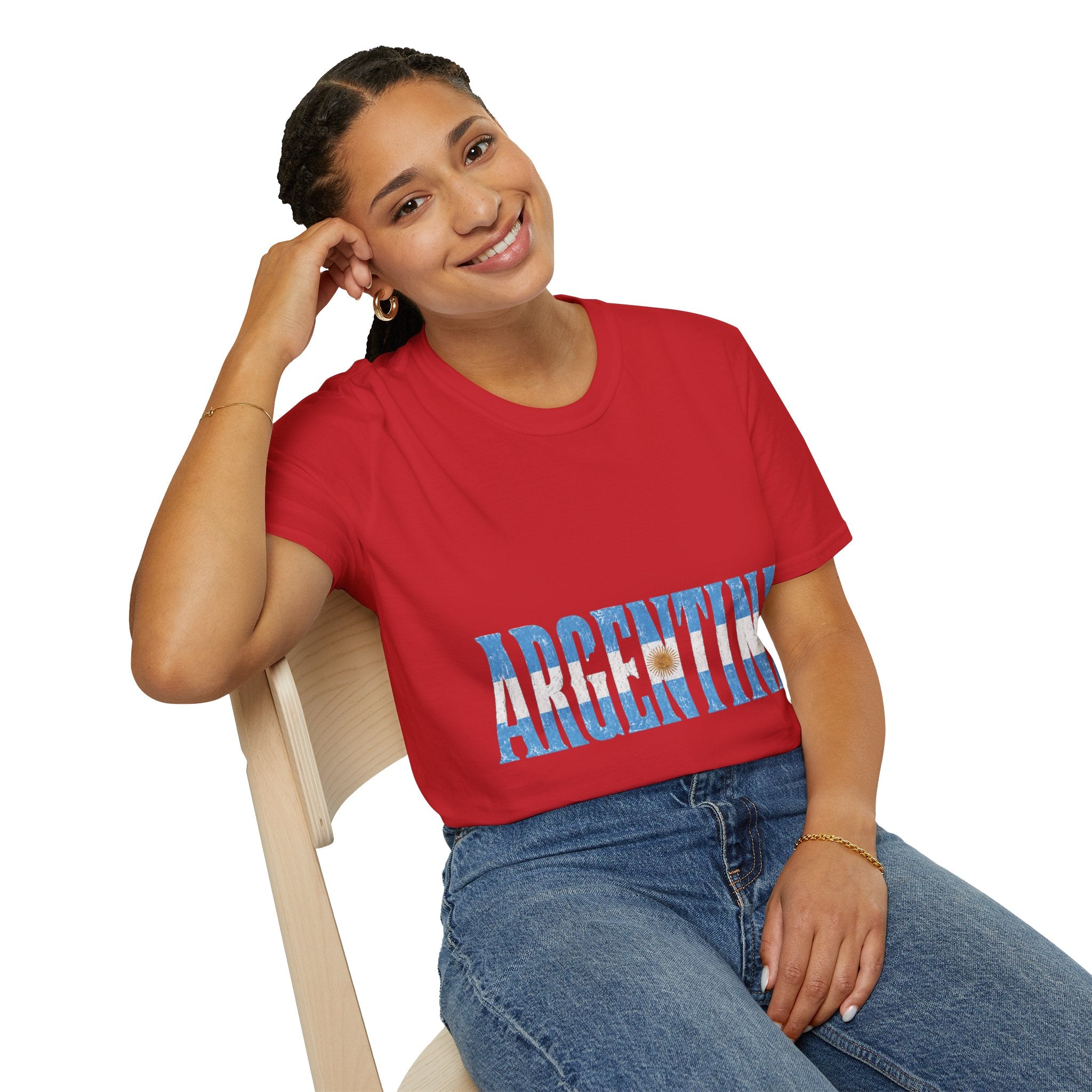 Argentina Beach Vibes T-Shirt — Distressed Blue "ARGENTINA" Graphic