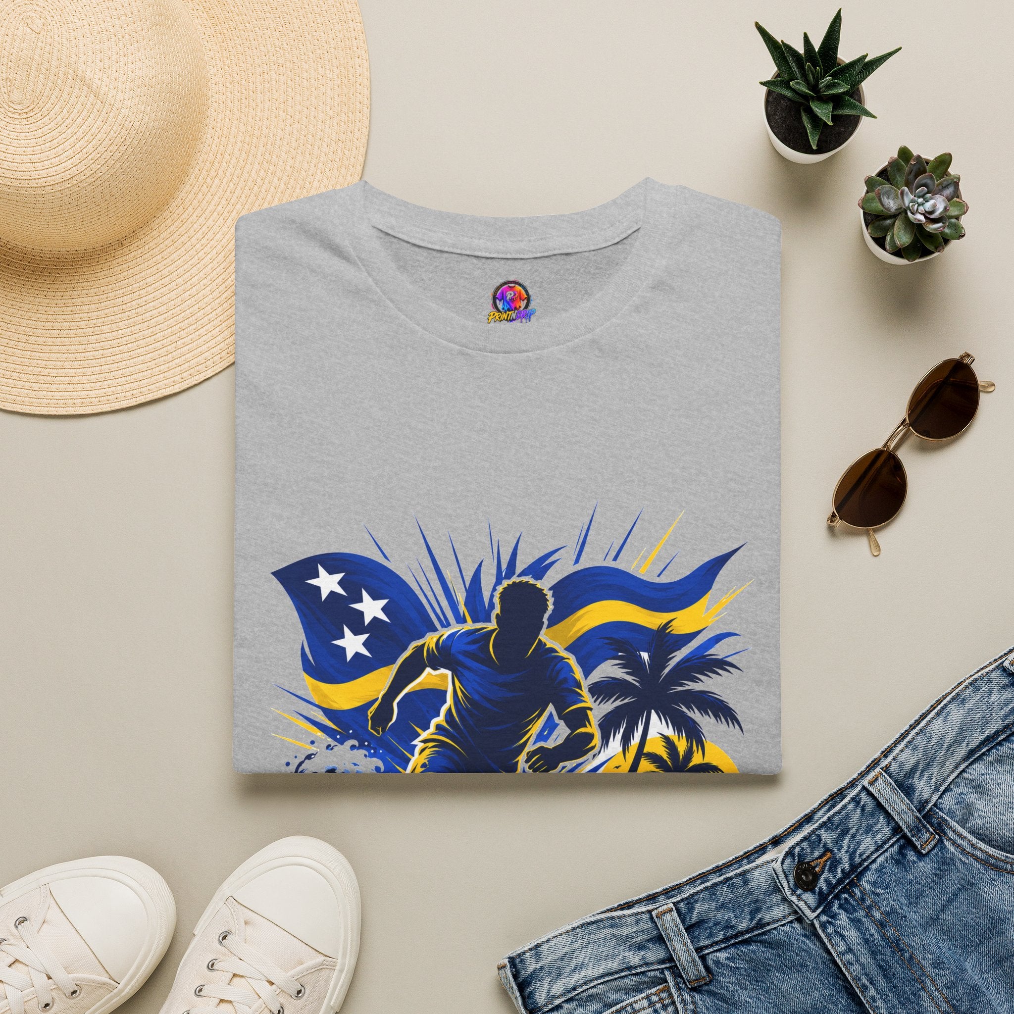 Curacao Island Victory T-Shirt — Tropical Surf Soccer Graphic Tee