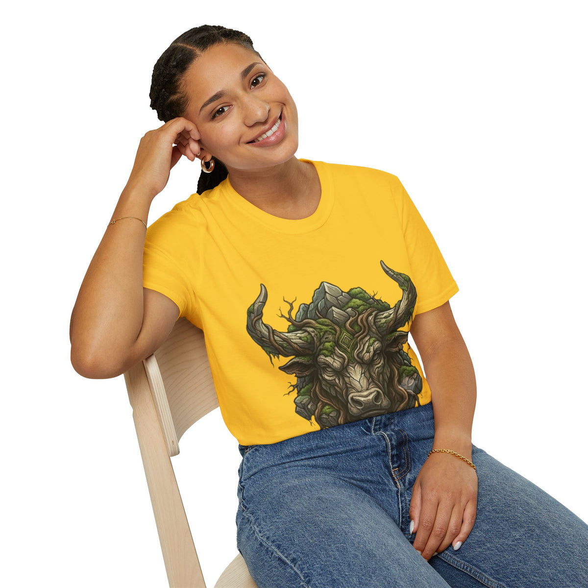 Forest Spirit Bull T-Shirt — Greenwood Celtic Nature Bull Design