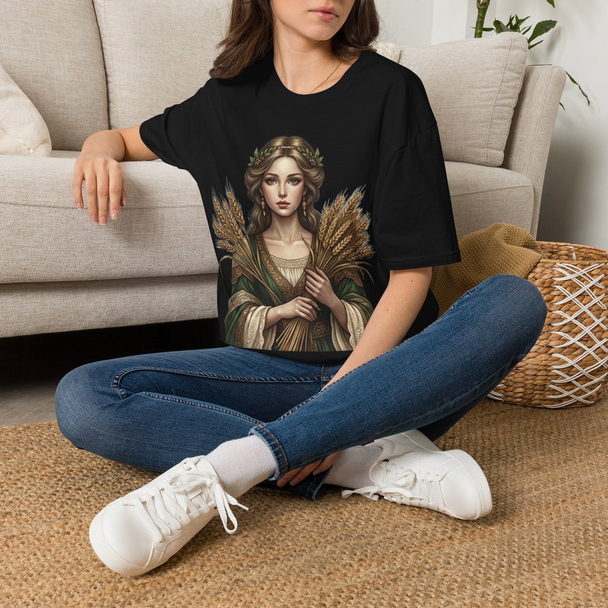 Goddess of Harvest T‑Shirt — Wheat Maiden Graphic Tee