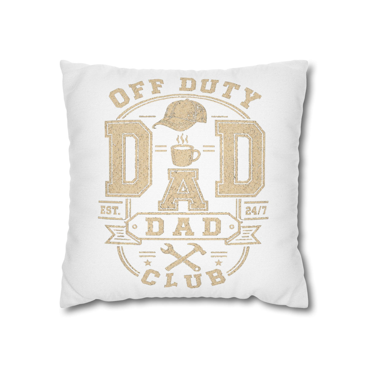 Off Duty Dad Club Throw Pillowcase — 'Off Duty DAD' Decorative Cushion Cover for Father’s Day Milo Bailey Dog Dad Mom