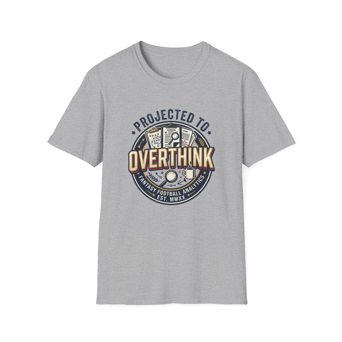 Overthink Club Graphic T-Shirt — 'Proudly Overthink' Vintage Badge Tee - Trending Now - August 2026