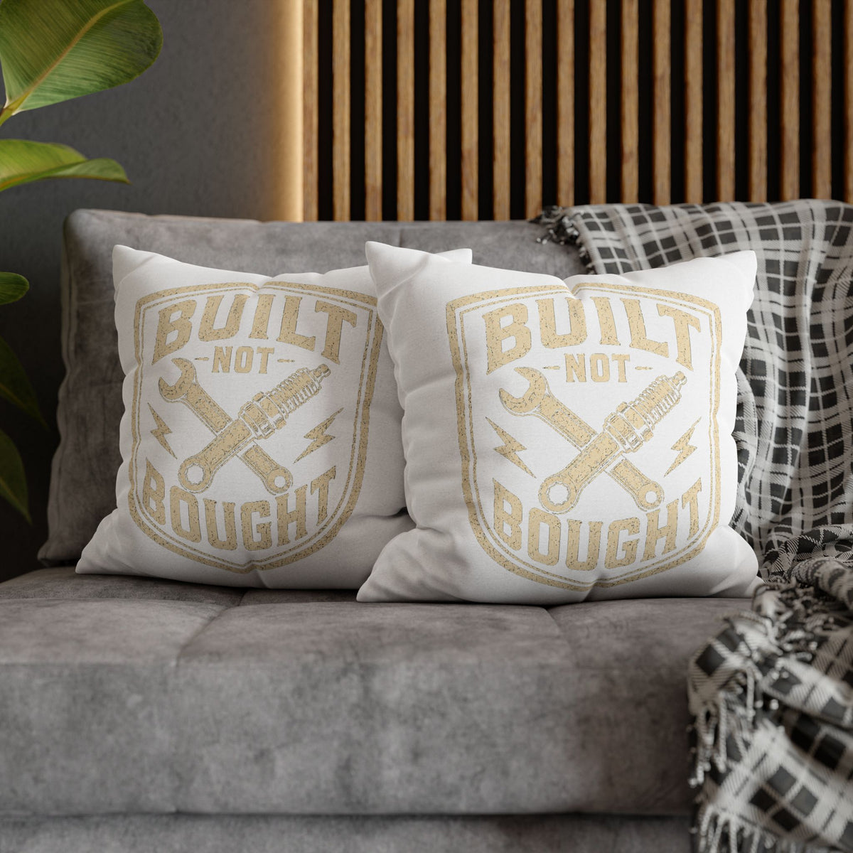 Built Not Bought Decorative Pillowcase Milo Bailey Dog Dad Mom- Mechanics & DIY Accent Cushion