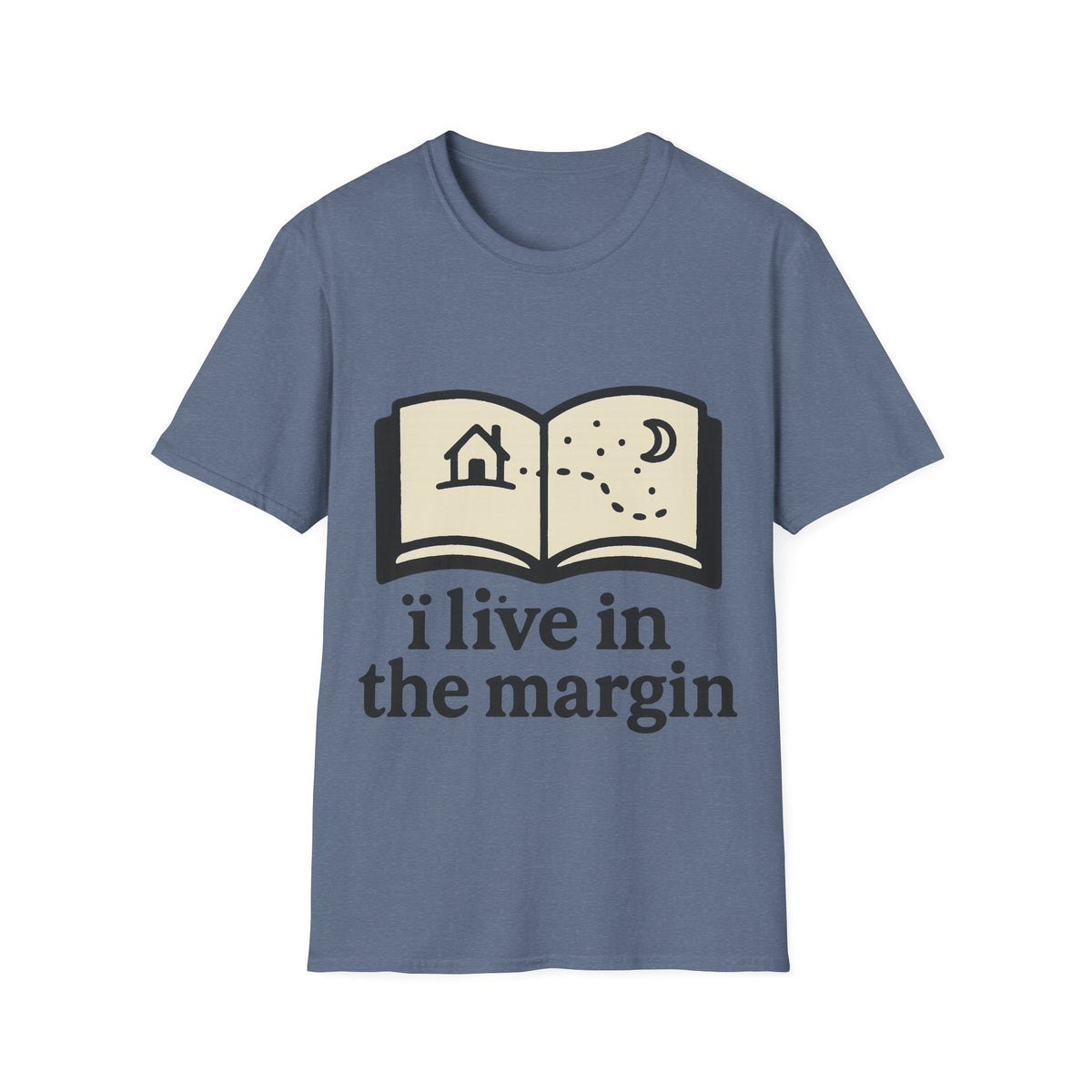 "I Live In The Margin" Bookworm Tee | Cute Celestial Book Graphic T-Shirt - Trending Now - September 2026