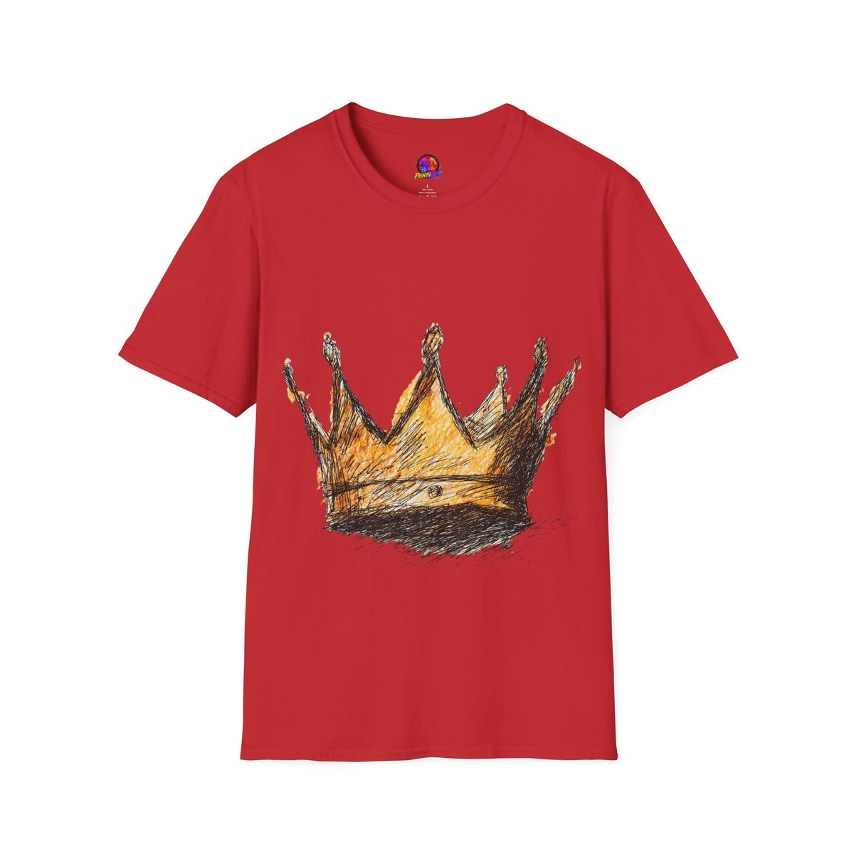 Crowned Sketch T‑Shirt — Hand‑Drawn Gold Crown Graphic Tee