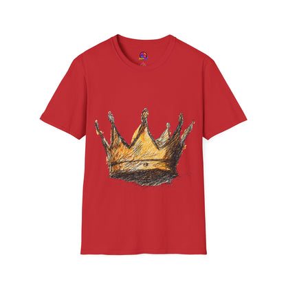 Crowned Sketch T‑Shirt — Hand‑Drawn Gold Crown Graphic Tee
