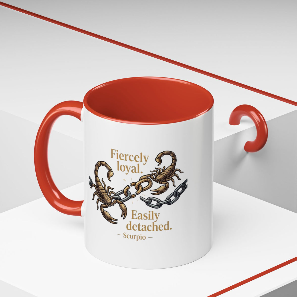 Scorpio Mug — "Fiercely Loyal. Easily Detached." Zodiac Coffee Cup