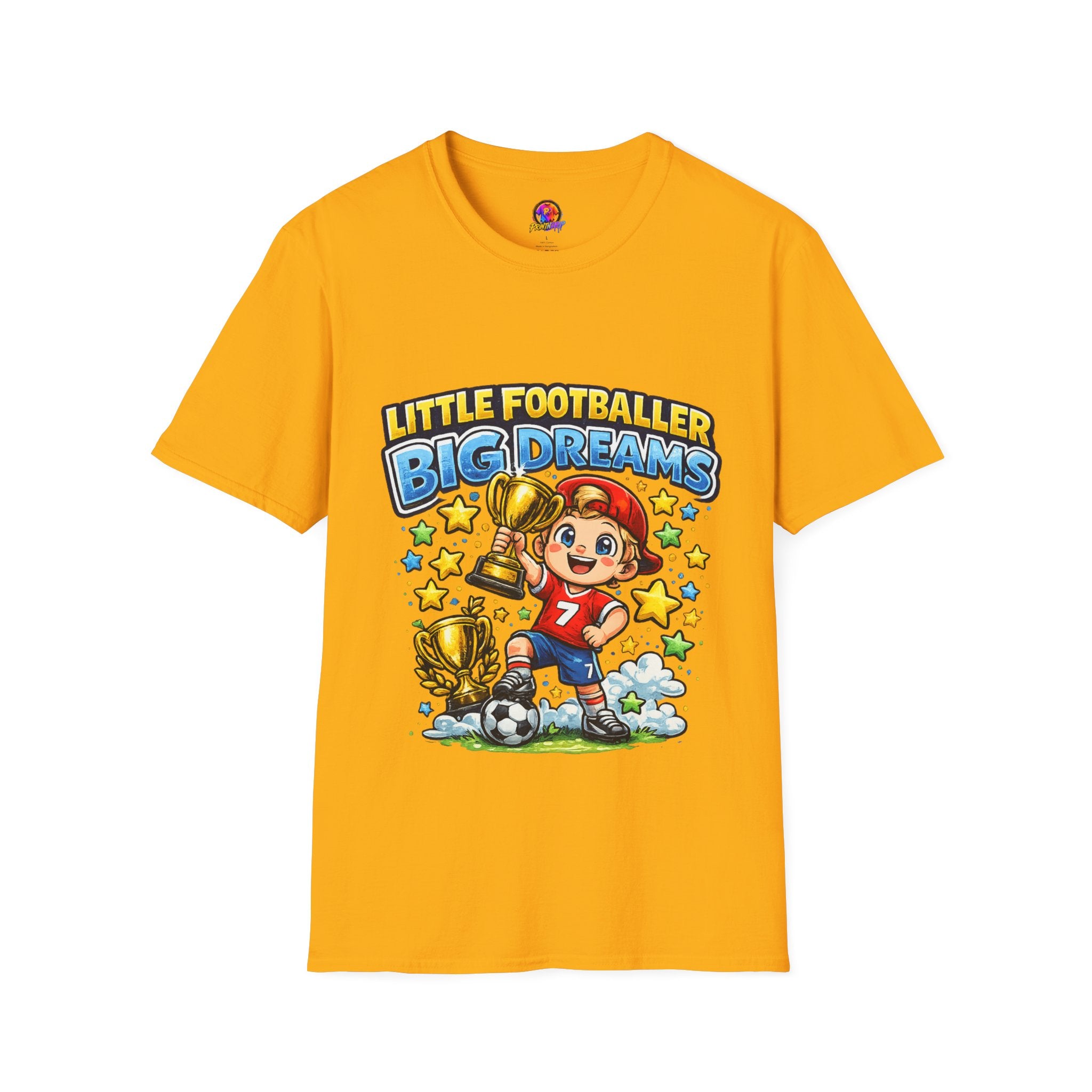 Kids Football T‑Shirt — "Little Footballer Big Dreams" Graphic Tee