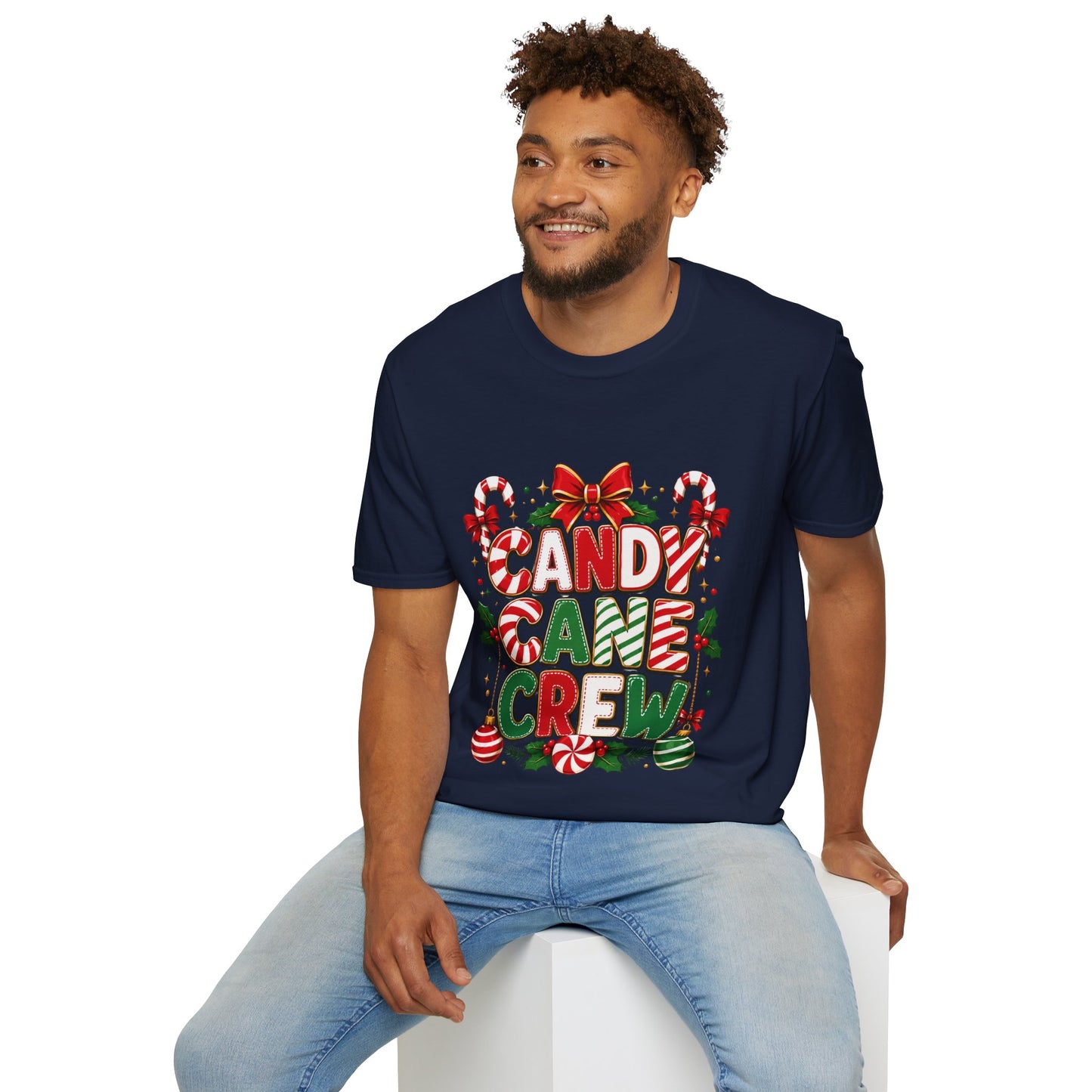 Candy Cane Crew T-Shirt — Festive Christmas Holiday Tee