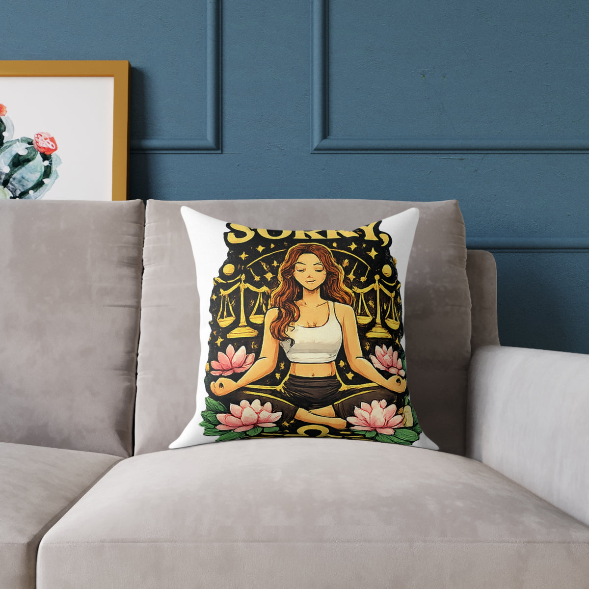 Libra Zodiac Libra Sorry Square Poly Canvas Pillow