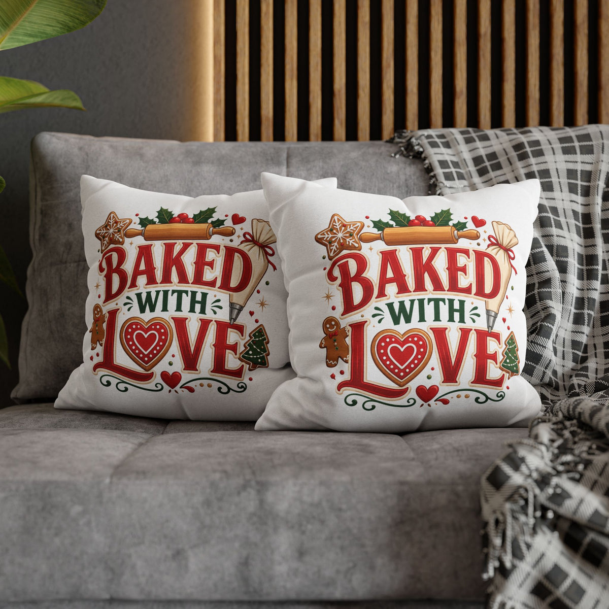 Christmas Baked With Love Holiday Pillowcase - Christmas Baking Decor