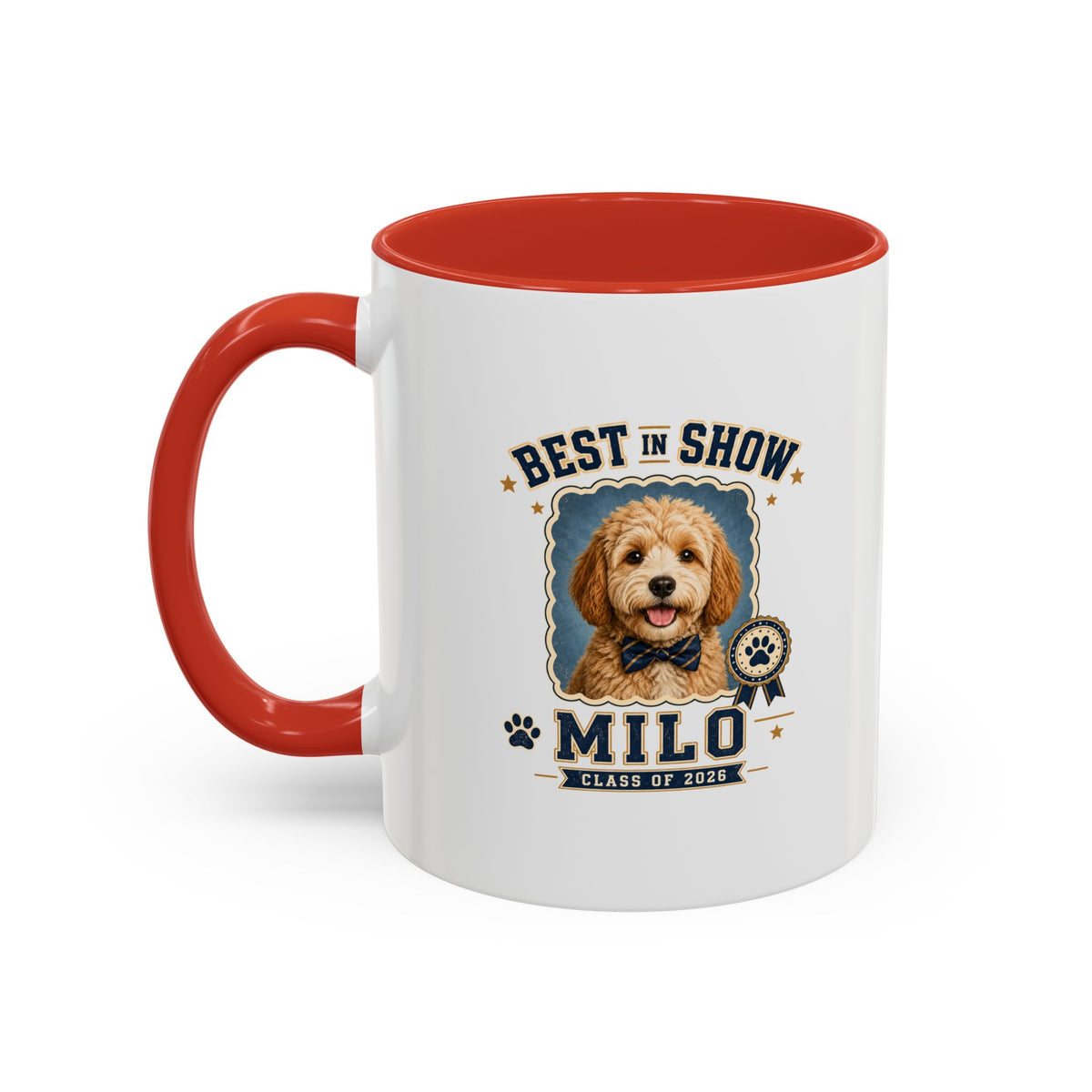 Milo Bailey Dog Dad Mom Best in Show Milo Personalized Dog Coffee Mug — Custom Pet Name Accent Mug