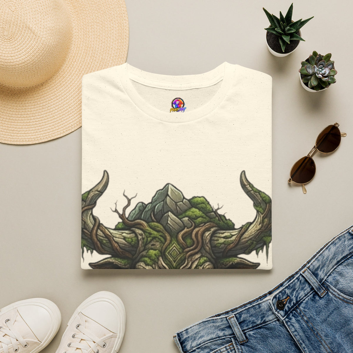 Taurus Greenman Bull T-Shirt — Nature Spirit Woodland Bull Graphic Tee