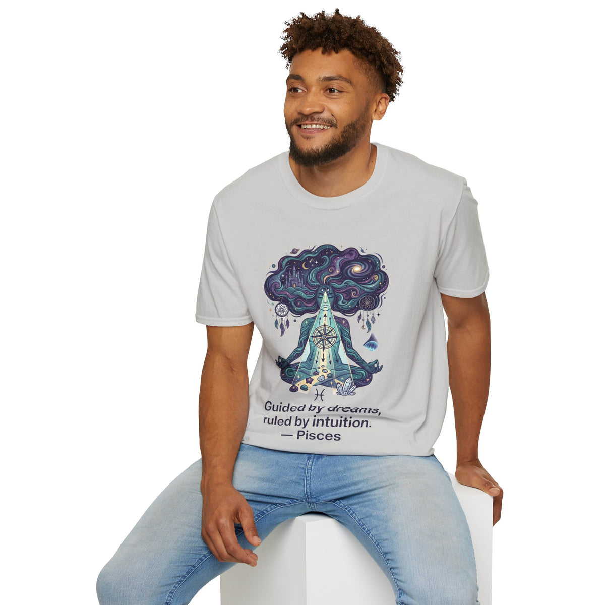 Pisces Zodiac Meditative Pisces T‑Shirt — 'Guided by dreams, ruled by intuition' Zodiac Tee