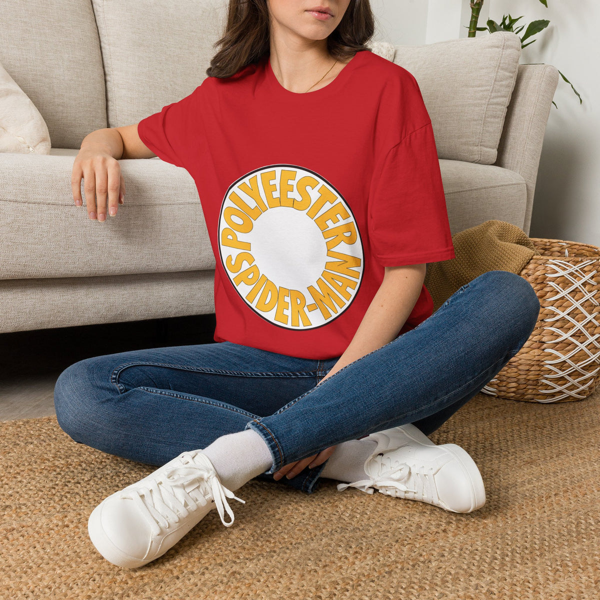 Polyester Spider-Man Retro Circular Tee - Funny Comic Pop Culture Graphic T-Shirt - Trending Now - September 2026