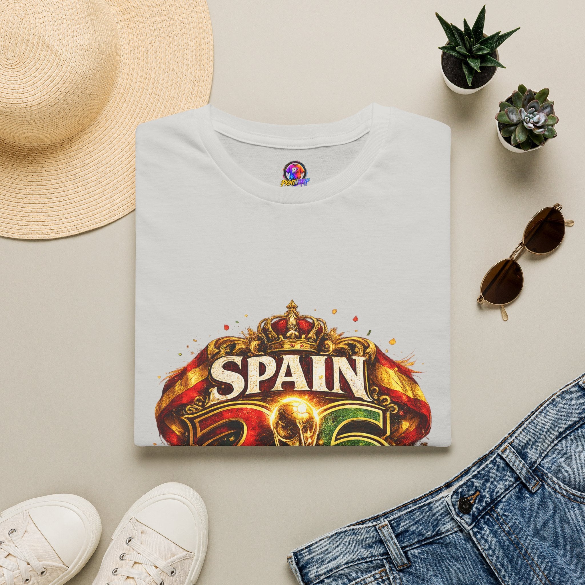 Spain 26 Graphic T-Shirt — Vintage Crowned Soccer Fan Tee