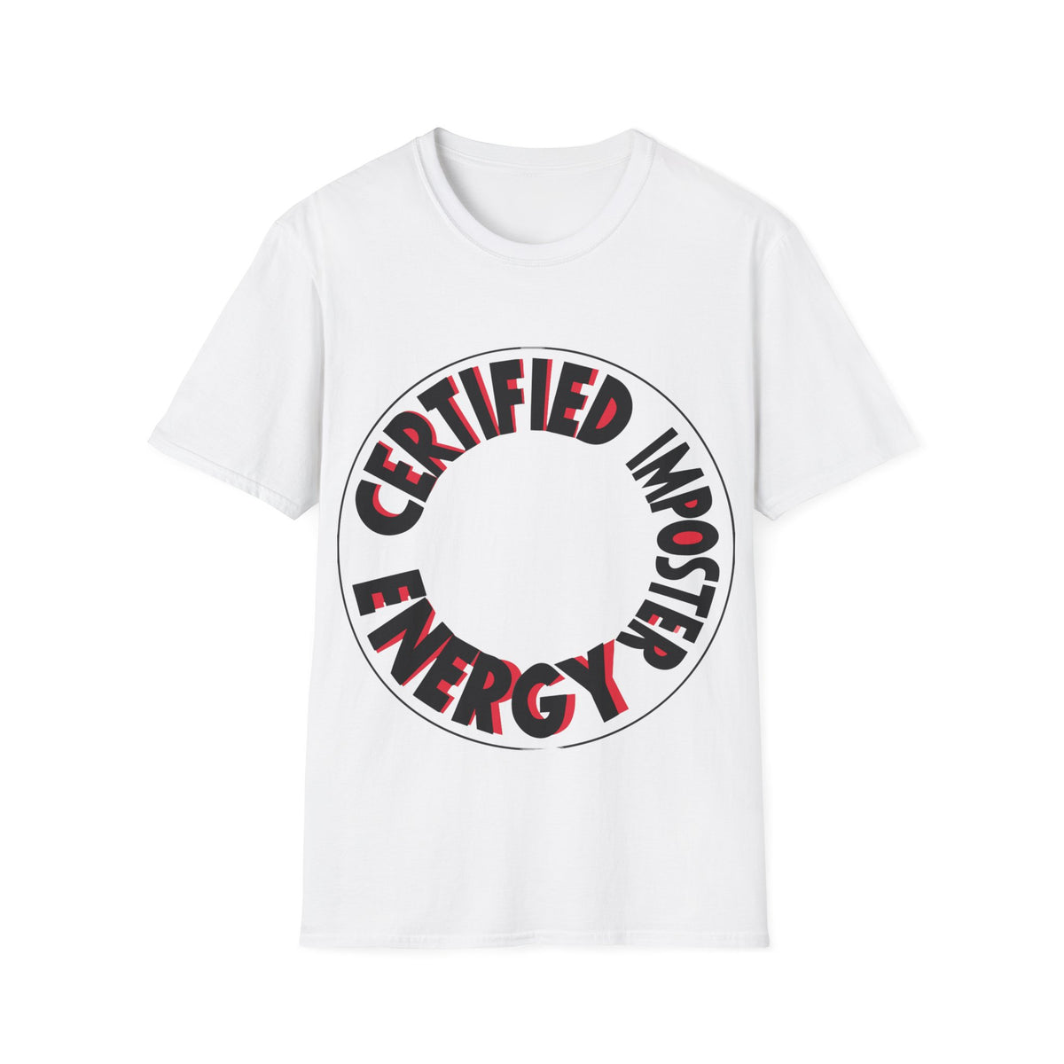 Certified Imposter Energy Retro Circular Tee - Funny Gaming Slogan Graphic T-Shirt - Trending Now - September 2026