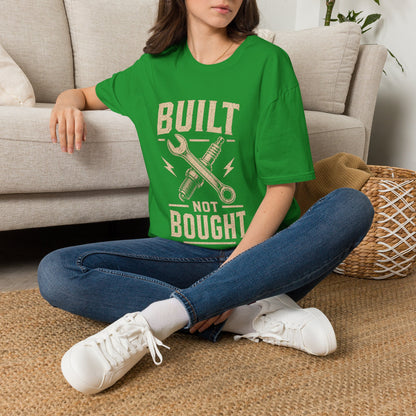 Built Not Bought T-Shirt — Vintage Mechanic DIY Garage Tee