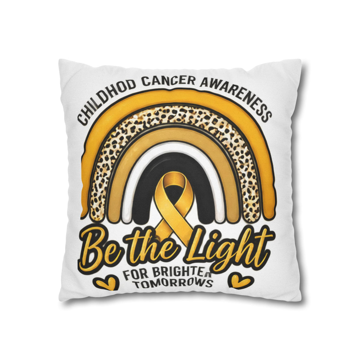 Childhood Cancer Awareness “Be the Light” Square Pillowcase