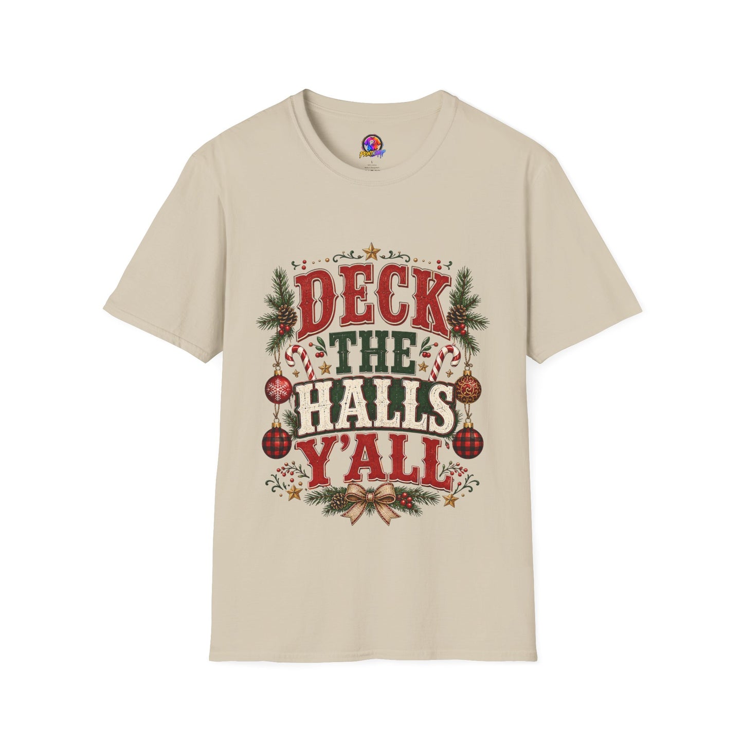 Deck the Halls Y'All T-Shirt — Festive Christmas Holiday Tee