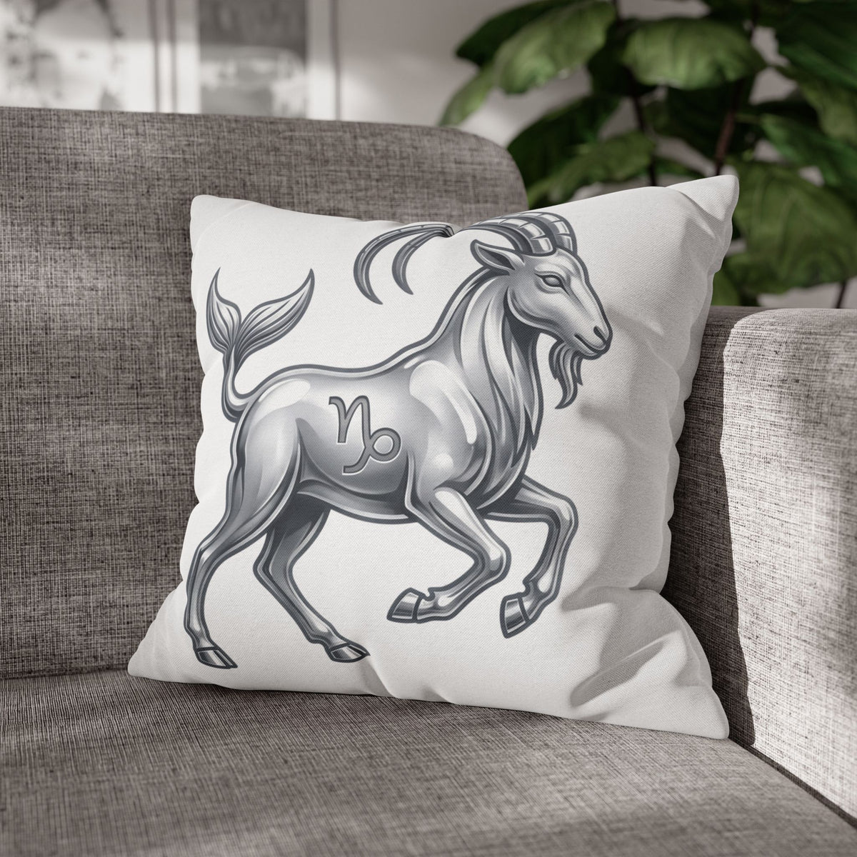 Capricorn Zodiac Pillowcase — Goat-Mermaid Astrology Cushion Cover