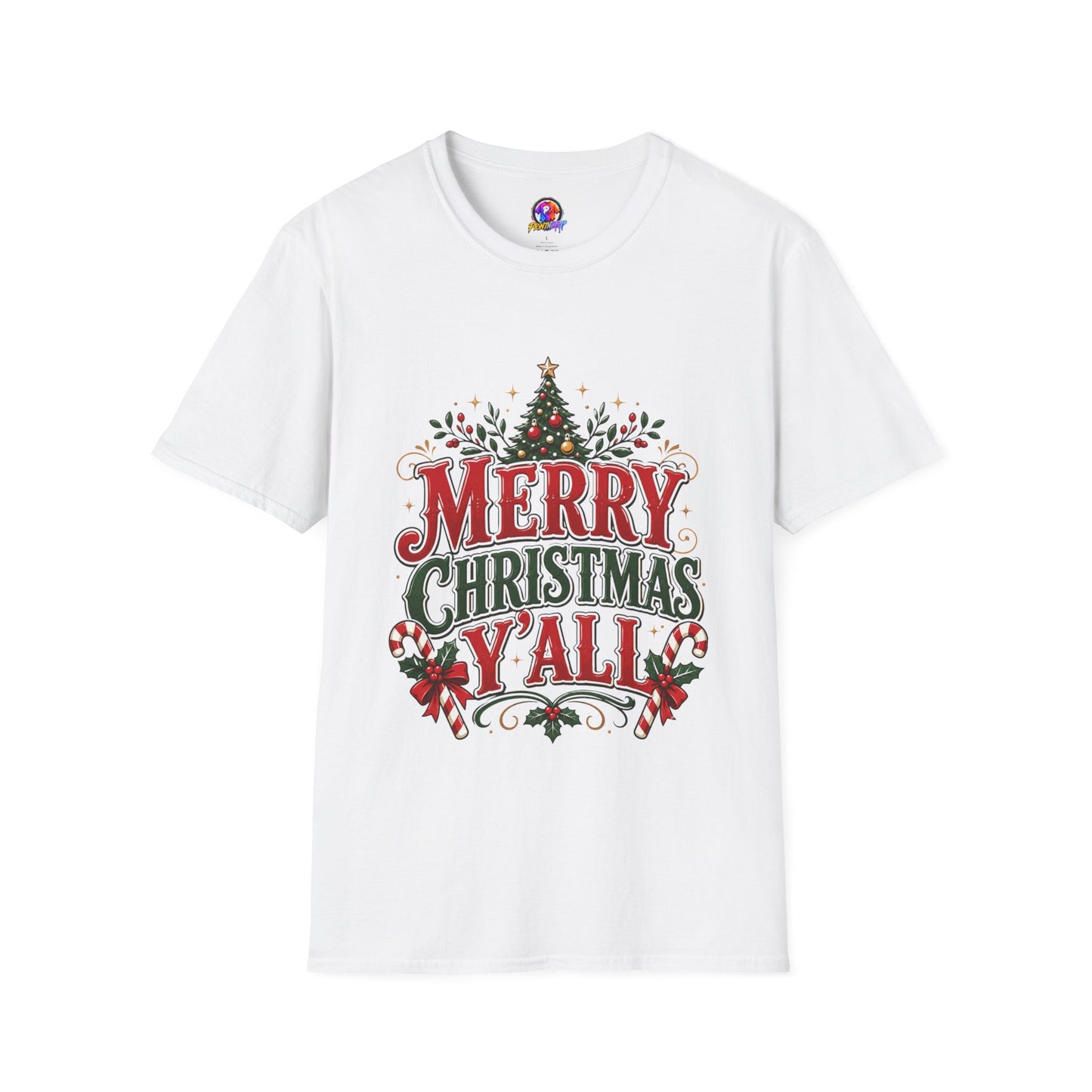 Merry Christmas Y'all T-Shirt — Festive Holiday Tree Tee