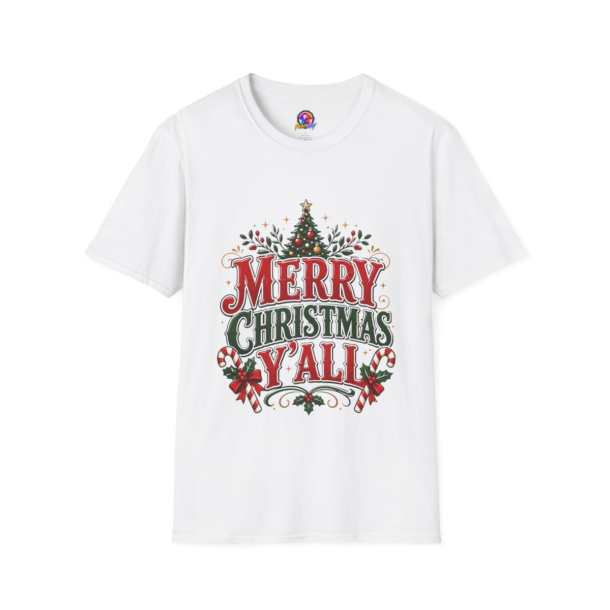 Merry Christmas Y'all T-Shirt — Festive Holiday Tree Tee