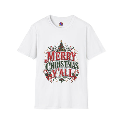 Merry Christmas Y'all T-Shirt — Festive Holiday Tree Tee